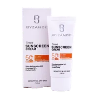 کرم ضد آفتاب رنگی SPF50 پوست خشک بیزانس | Tinted Sunscreen Cream with SPF 50 - Byzance