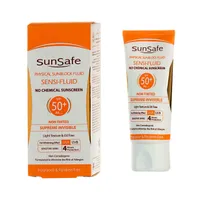 فلوئید ضد آفتاب فیزیکال SPF50 سان سیف پوست حساس | Physical Non-tinted Sunblock Fluid SPF 50 for Sensitive Skin - Sun Safe 