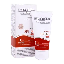 ضد آفتاب کرم پودری فیزیکال پوست خشک SPF60 هیدرودرم | Hydroderm Total Sunblock Tinted Physical Cream SPF60