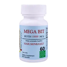 کپسول مگابیت بیوتین 10000 برونسون | Mega Bit Biotin 10000 mcg Capsule - Bronson 