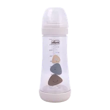 شیشه شیر ضد نفخ چیکو پرفکت 5 سیلیکونی از 4 ماهگی | Chicco Perfect 5 Breast Feeding Bottles For Babies Up 4 Months 300 Ml