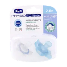 پستانک مینی سافت چیکو 2 تا 6 ماهگی 2 عددی | Chicco Physio Forma Mini Soft Luminescent 6-2 Soother