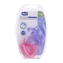 پستانک فیزیو سافت چیکو دختران 6 تا 16 ماهگی 2 عددی |  Chicco Physio Soft Silicone From 6 To 16 Month 2PCS