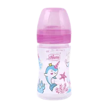 شیشه شیر چیکو ول بینگ سیلیکونی از بدو تولد | Chicco Well Being latex Glass Baby Bottle 0 m+ 150 ml