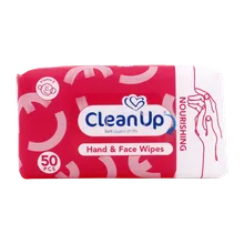 دستمال مرطوب دست و صورت رطوبت رسان کلین آپ | clean up Nourishing Hand And Face Wipes