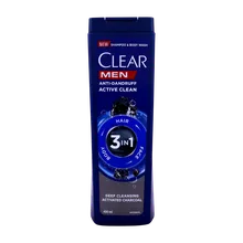 شامپو ضد شوره زغالی 3 در 1 آقایان کلیر | Clear Anti Dandruff Active Clean Men Shampoo 3 In 1 