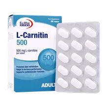 قرص ال کارنیتین 500 یوروویتال | L-Carnitine 500 Tablet - Eurho vital