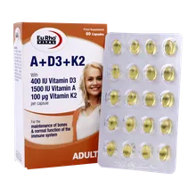 کپسول ویتامین A+D3+K2 یورویتال | A + D3 + K2 Capsule - EuRho VITAL