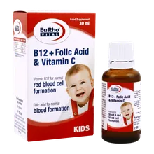 قطره ویتامین B12 و فولیک اسید و ویتامین سی یوروویتال | Vitamin B12 + Folic Acid + Vitamin C - Eurho Vital