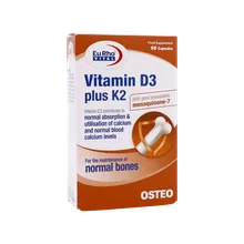 کپسول ویتامین D3 پلاس K2 یوروویتال | Vitamin D3 plus K2 Capsule - Eurho Vital