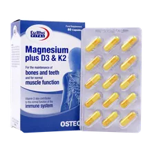 کپسول منیزیم پلاس د3 و کا2 یوروویتال | Eurho Vital Magnesium Plus D3 And K2 60 capsules