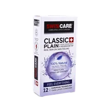 کاندوم کلاسیک پلین سوئیس کر بسته 12 عددی | Classic Plain 12 Pieces Condom - Swiss Care