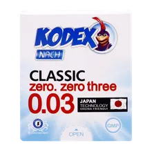 کاندوم ناچ کدکس مدل 0.03 بسته 3 عددی | Kodex Classic 30 Microns Condoms