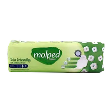 نوار بهداشتی مولپد خیلی بزرگ ضخیم مشبک با عصاره پنبه | Maxi Thick Extra Large Perforated Sanitary Pad with Cotton Extract - Molped 