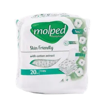 پد روزانه مولپد نازک با عصاره پنبه | Thin Pantyliner with Cotton Extract - Molped 