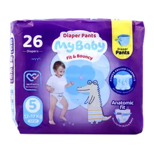 پوشک شورتی کانال دار سایز 5 مای بیبی | My Baby Diaper shorts with channels Size large 26 pcs