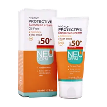 ضد آفتاب هایلی پروتکتیو SPF50 نئودرم پوست چرب | Neuderm Highly Protective Sunscreen SPF50⁺ Cream For Combination And Oily Skins 50 ml