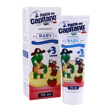 خمیر دندان کودک پاستا دل کاپیتانو 3 سال به بالا |  Pasta Del Capitano Baby From 3 Years Toothpaste With strawberry Flavor -