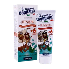 خمیر دندان کودک پاستا دل کاپیتانو 6 سال به بالا | Junior From 6 years Toothpaste With Soft Mint Flavor - Pasta Del Capitano