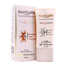 ضد آفتاب کرم پودری و پرایمری مکیسان SPF50 سان سیف | Maquisun Foundation Sunscreen Cream SPF 50 - Sun Safe