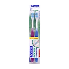 مسواک فوکوس پرو کلین متوسط دوتایی تریزا | Focus Pro Clean Medium Dual Toothbrush - Trisa