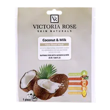ماسک صورت ورقه ای شیر نارگیل ویکتوریا رز | Coconut and Milk Face Sheet Mask - Victoria Rose