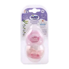 پستانک دوقلوی قابل استریل در مایکروفر وی کر کد P141 | Wee Care Orthodontic Pacifier With Microwavable Case 6-12 &+12months