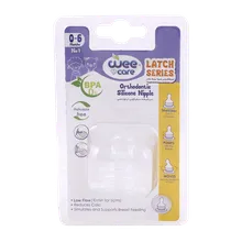 سر شیشه سیلیکونی ارتودنسی از بدو تولد وی کر کد N508 | Wee Care Orthodontic Silicone Nipple code N508