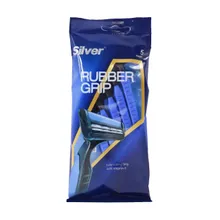 خودتراش 2 لبه رابر گریپ آقایان سیلور 5 عددی | Rubber Grip Men Twin Blade 5-razors Pack - Silver