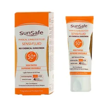 فلوئید ضد آفتاب فیزیکال SPF50 سان سیف پوست حساس | Physical Non-tinted Sunblock Fluid SPF 50 for Sensitive Skin - Sun Safe 