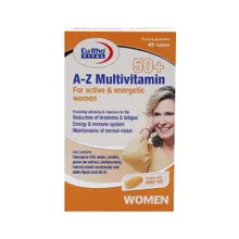 قرص A Z مولتی ویتامین بالای 50 سال بانوان یوروویتال | Eurho vital A-Z Multivitamin for Active and Energetic Women +50