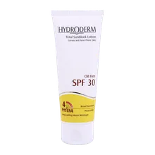 لوسیون ضد آفتاب بی رنگ SPF30 هیدرودرم پوست چرب | Hydroderm Total Sunblock Lotion SPF30 Hydroderm
