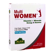قرص مولتی وومن آلفا ویتامینز 30 عددی |  Multi Women Tablet 30 Count - Alfa Vitamins