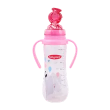 شیشه شیر بیبی لند کد 504 دسته دار 6 تا 18 ماهگی | Orthodontic Baby Bottle Code 504 - Baby Land
