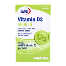 قرص ویتامین D3 4000 یوروویتال | Eurhovital Vitamin D3 4000 IU 60 Tabs