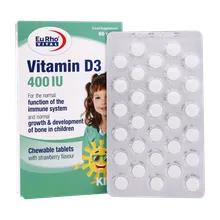 قرص جویدنی ویتامین دی 400 یوروویتال |  Vitamin D3 400 UI - EuRho VITAL