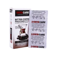 کاندوم خاردار تاخیری قهوه تلخ سوئیس کر 12 عددی | Bitter Coffee Prolong 12 Pieces Condom - Swiss Care
