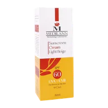 ضد آفتاب رنگی SPF60 مدیلن پوست معمولی و چرب | Oil-free Sunscreen Cream SPF 60 - medilann