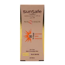 ضد آفتاب کرم پودری و پرایمری مکیسان SPF50 سان سیف | Maquisun Foundation Sunscreen Cream SPF 50 - Sun Safe