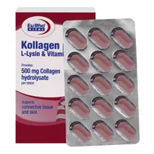 قرص کلاژن پلاس ال لیزین و ویتامین سی یوروویتال | Kollagen plus L-lysin and Vitamin C - Eurho vital