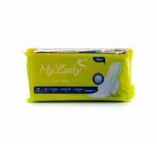 نوار بهداشتی کلاسیک ضخیم بالدار متوسط با لایه رویی پنبه پوست حساس مای لیدی | Medium Classic Thick Cotton-like Top Sheet Sanitary Pad with Wings for Sensitive Skin - My Lady