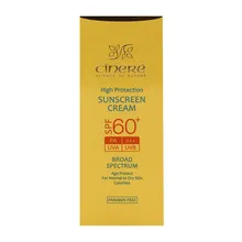 کرم ضد آفتاب بی رنگ SPF60 پوست خشک سینره  | Colorless Sunscreen Cream SPF 60 for Normal to Dry Skin - Cinere