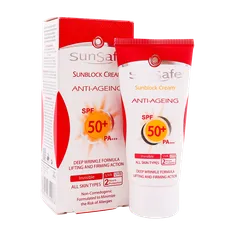 کرم ضد آفتاب و ضد چروک SPF50 سان سیف | Anti-ageing Sunblock Cream SPF 50 - Sunsafe