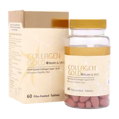 قرص کلاژن گلد بیوتین و ویتامین C آدریان | Collagen Gold + Biotin and Vit C Film-coated Tablet - Adrian