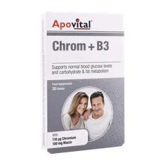 قرص کروم پلاس ویتامین ب3 آپوویتال | Chrom And Vitamin B3 - Apovital