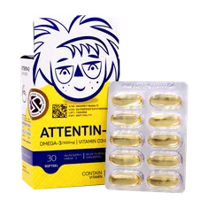 سافت ژل اتنتین 3 جهان فارمد آریا | Jahan Pharmed Aria Attentin 3 30 Softgels