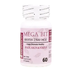 قرص بیوتین مگابیت 2500 میکروگرم برونسون | Bronson Biotin Mega Bit 2500 Mcg 60 Capsules