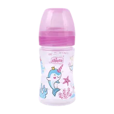 شیشه شیر چیکو ول بینگ سیلیکونی از بدو تولد | Chicco Well Being latex Glass Baby Bottle 0 m+ 150 ml