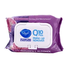 دستمال مرطوب آرایش چشم کیوتن دافی انجیر | Make Up Remover Wet Wipes Q10 plus - Dafi