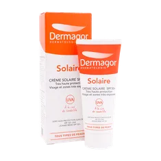 ضد آفتاب بی رنگ SPF50 درماگور پوست خشک | Very Hight Protection Sunscreen Cream SPF50 for Dry to Normal Skin - Dermagor